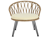 Outdoor Leisure Set, 2 Rattan Single Chairs with A Glass Round Table, Perfectly Suited for N711P256422A