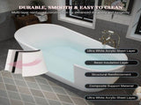 63" Acrylic Freestanding Bathtub, Stylish Deep Soaking Bathtub with Pop-up Drain & Integrated W1920P386220