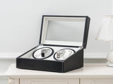 Black Leather Watch Winder Storage Auto Display Case Box 4 6 Automatic Rotation 53056422