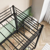 Metal Bunk Bed Twin Over Twin, Heavy Duty Twin Bunk Beds with shelf and Slatted Support No Box W840107070
