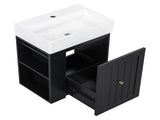 20-Inch Bathroom Vanity with Ceramic Sink, MDF Storage Cabinet with Drawer, Side Shelf & Golden N725P314023B