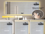 48x32in Frameless bathroom mirror with light, LED backlit mirror, tri-color dimming, anti-fog W2709P268893