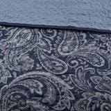5 Piece Jacquard Bedspread Set with Throw Pillows Navy Queen B03597644