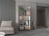 Matt Gray and White 5-Shelf Bookcase B062P175160