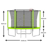 ZNTS 10FT Trampoline for Kids, Basketball Hoop and Ladder, Outdoor Kids Trampoline with Safety 41678425