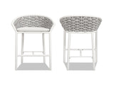 Rowan 27.5" Rope Barrel Low Back Patio Counter Stool, Set of 2, Optic White Acrylic B2719P245992