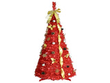Artificial 6ft Red Pop Up Christmas Tree with 150 lights,4 ribbons,1 large bow,12 Christmas 29943442