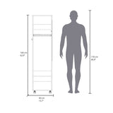Cluster 63" Tall Wardrove with Mirror, Three Shelves, Casters and Hanging Rod, Armoire, Bedroom B070P210735