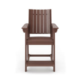 Brown Modern Counter Chair Sleek HDPE Poly Lumber for Dining, Patio, and Garden Comfort B195P198786