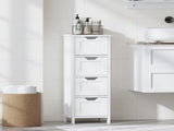 Bathroom Floor Cabinet with 4 Drawer, Freestanding Wooden Storage Organizer for Bathroom & Hallway, 73758174