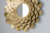 D31.5x3" Gold Mirrored Floral Wall Decor, Wall Mirror for Living Room Entryway W2078124366