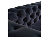 Modern Tufted Velvet Sofa 87.4 inch for Living Room Black Color W579107799
