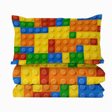 3pcs Funny Dot Building Blocks Comforter Colorful Bricks Thin Bedding Duvet Game Summer Quilt 37531484