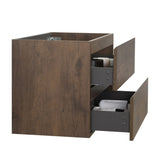 Alice-30W-105,Wall mount cabinet WITHOUT basin, Walnut color, With two drawers, Pre-assembled W1865107123