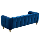 ZNTS Modern Velvet Sofa 83.07 inch for Living Room Blue Color W579107808