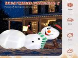 9.8 FT Lighted Christmas Inflatable Decoration, Large Inflatable Lying Snowman, Funny Blow Up Yard 62074285