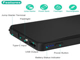 20000mAh Car Jump Starter - 400A Peak Current for Up to 2.0L Gas Engines, Portable Power Bank with 98826815