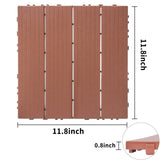 Plastic Interlocking Deck Tiles, 11.8"x11.8", Patio Flooring Outdoor Waterproof All W2882P204149