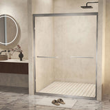 56-60 " x 72" Tempered Glass with Explosion Proof Film, Aluminum Frame Double Sliding Shower Door, W1675P288827