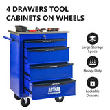 4 Drawers Multifunctional Tool Cart with Wheels,Metal Rolling Tool Cart Storage for Garage Workshop W1102P298224