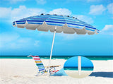 8 Ft Beach Umbrella With UV Protection 16-Ribbed Windproof Frame 67702970
