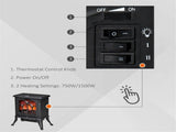 Freestanding Electric Fireplace Heater Realistic Log Flame Effect for Home Decor & Heating 47060231