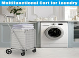 Shopping Cart with Shelf,Grocery Cart on Wheels, Foldable Utility Shopping Carts with Double Basket 83512660