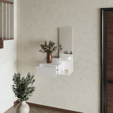 Elgin Floating Vanity with Included Mirror, White B128P237187