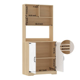 Pantry Cabinet with 2 Doors, 3-Tier Modern Kitchen Cabinet with Shelves, Freestanding Larder W409P225879