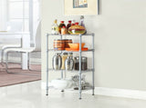 4 Shelf Storage Rack Rectangle Carbon Steel Metal Assembly, Silver Gray 36619690