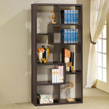 8-shelf Cappuccino Geometric Bookcase B062P145423