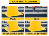 Safety Bollard Post, 36 Inch Height Steel Bollards, 4.5 Inch Diameter Parking Bollard, Yellow Powder 22986142