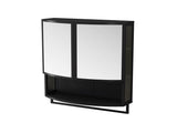 23.62"Modern Arched Glass Double-Door Wardrobe with Shatterproof Non-Glass Mirror-Double-Layer W757P314594