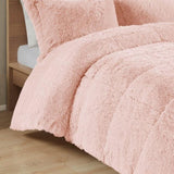 Full/Queen Shaggy Long Fur Comforter Mini Set B03595924