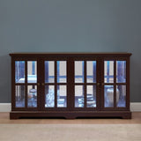 LED Curio Display Cabinet Antique Display Cabinet with Glass Doors Adjustable Shelves for W2275P231691