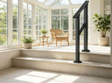 1-2 Step Stair Handrail Kit for Outdoor Steps, Black Square Tube Design, Stair Rails for Seniors, 31557005
