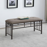 Brown and Dark Bronze Upholestered Bench B062P153579
