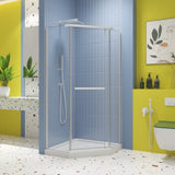 Pivot shower door, with 1/4" tempered glass , 34.75 in. x 72 in. Frameless Neo-Angle Pivot Shower W2122P228620