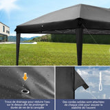 ZNTS 3 x 6m Four Windows Practical Waterproof Folding Tent Black 99009729