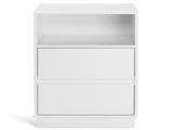White P2 particleboard with melamine finish, drawer beveled edges, 40*30*60cm, two drawers with top 77405103
