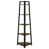 Aged Walnut 5-Tier Corner Bookcase B062P153786