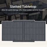 Retractable outdoor dining table, gray patio table for 4-6 with Aluminum Frame 53682581