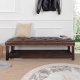Bedroom End of Bed Bench Tufted Upholstered End of Bed Bench End of Bed Entrance Shoe Bench, 60" W68053159