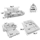 Human Dog Bed, Lazy Sofa Couch, 78.7" Multi-Functional Foldable Sofa Bed, 3-in-1 Teddy Fabric W1885P277276