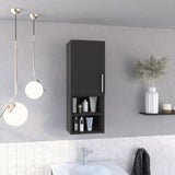 Madrid Medicine Cabinet, Two External Shelves, Metal Handle, Single Door, Two Interior Shelves B07092091