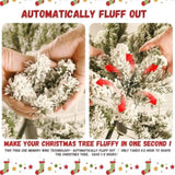 Artificial 7.5ft Flock Christmas Tree with 1523PE/PVC Mixed Branch Tips, 400L warm white lights, 23375777