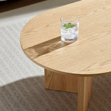Length 39.37 Inch Modern Coffee Table,MDF Oval Coffee Table for Living Room,Small Coffee Table with W2582P217995