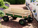 Heavy Duty Steel Wooden Side Support Cargo Wagon with 10" All-Terrain Air Tires, Up to 220lb Load 30075861