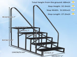 5 Step Ladder with Handrail, Swimming Pool Ladder Above Ground, 660 lb Load Capacity RV Steps with 01422425