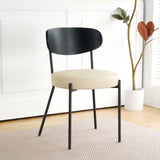 Modern kitchen dining chair Bentwood covered ash veneer Chair back, cream PU dining chair,metal W210132419